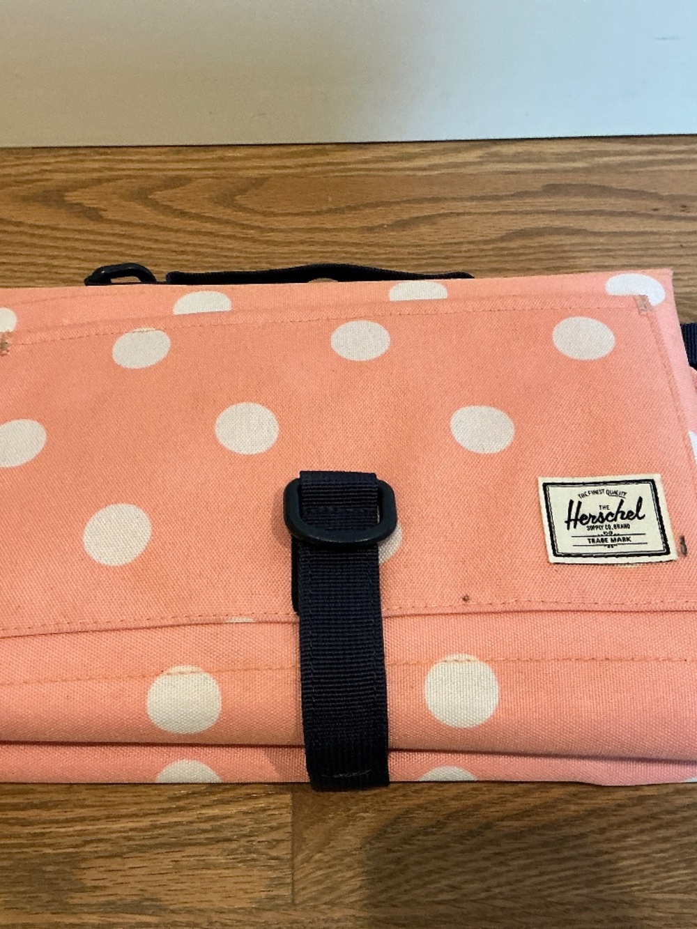 Herschel Baby changing mat portable attachable carrying handle pink polka dot
